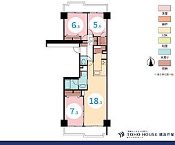 ニューシティ東戸塚パークヒルズH棟 3LDKの間取図画像