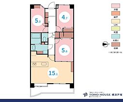 磯子スカイマンション 3LDKの間取図画像