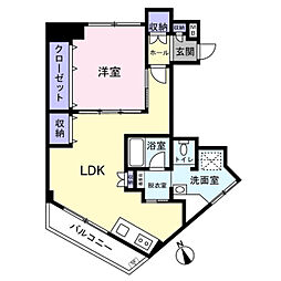 津田沼サニーマンション 1LDKの間取り