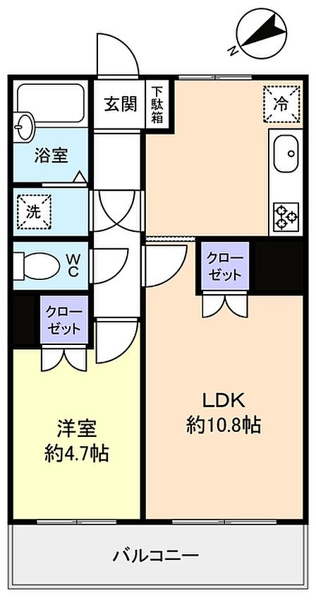 専有面積約37.23?の1LDK