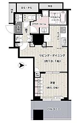 プレサンスレジェンド堺筋本町タワー 1LDKの間取図画像