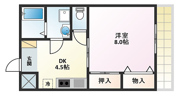 シティライフ上本町 ｜大阪府高槻市上本町(賃貸マンション1DK・2階・31.68㎡)の写真 その2