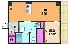 大阪府高槻市富田町5丁目（賃貸マンション1LDK・5階・34.72㎡） その2