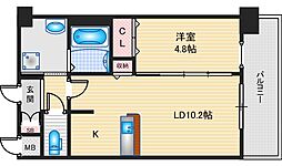 阪急京都本線 南茨木駅 徒歩7分の賃貸マンション 5階1LDKの間取り