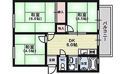 エステート玄琢 3DKの間取図画像
