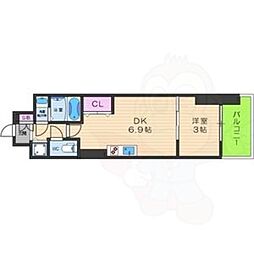 ザガーネットミレニアム京都九条烏丸 1DKの間取図画像
