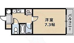作思以度衣笠 1Kの間取図画像