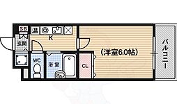 なかよしマンション四条大宮 1Kの間取図画像