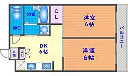 万成ビル 2DKの間取図画像