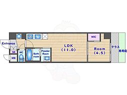 スワンズ京都東寺ガーデン 1LDKの間取図画像