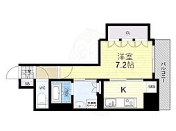 リーガル京都堀川中立売 1Kの間取図画像