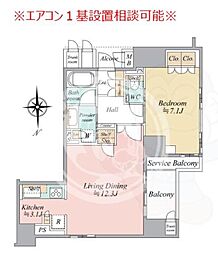 ブランズ京都河原町通 1LDKの間取図画像