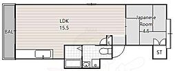 コーポサイエイ 1LDKの間取図画像
