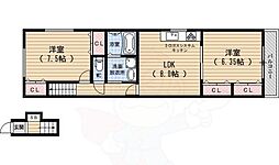 ポルテ円町 2LDKの間取図画像