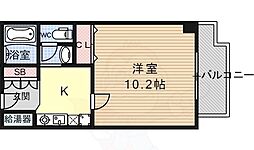 メディナ烏丸 1Kの間取図画像