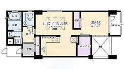ポレール北山 1LDKの間取図画像