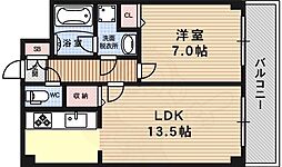 アフィシオン堀川 1LDKの間取図画像