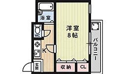 ヴィラウィスタリア 1Kの間取図画像