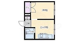 コーポ鷹 1DKの間取図画像