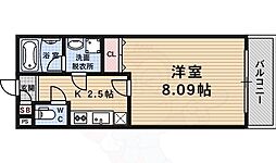 HF烏丸鞍馬口レジデンス 1Kの間取図画像
