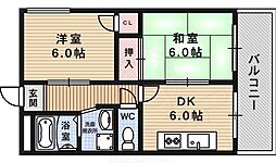ジョグコート 2DKの間取図画像