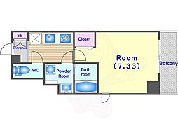 セオリー五条店天神川 1Kの間取図画像