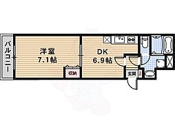 嵯峨野ライフ 1DKの間取図画像