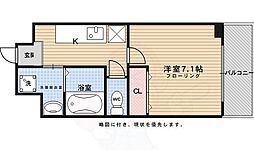 セラヴィ新丸太町 1Kの間取図画像