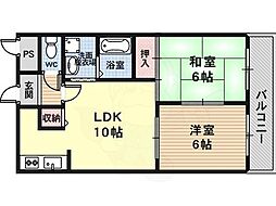 メゾンたつみ 2LDKの間取図画像