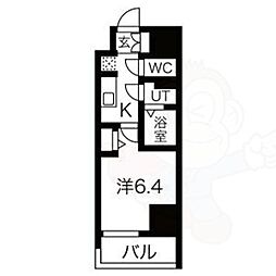 ファステート京都堀川スクエア 1Kの間取図画像