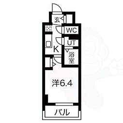 ファステート京都堀川スクエア 1Kの間取図画像