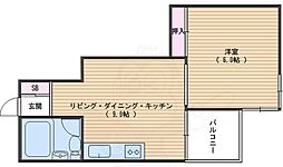 サテンドール千本 1LDKの間取図画像