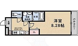 アーバンフラッツ五条堀川 1Kの間取図画像