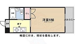 シャルム小松原 ワンルームの間取図画像