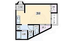 バリアフリーハウス北大路 1Kの間取図画像