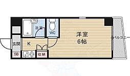 ノアズアーク京都朱雀 1Kの間取図画像