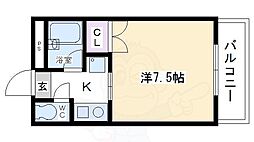 メゾンドゼフィール 1Kの間取図画像