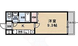 ルシール二条 1Kの間取図画像
