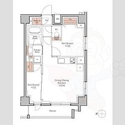 ジオエント四条大宮 2LDKの間取図画像