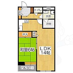 レトロマンション3 1LDKの間取図画像