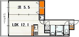 ヴェイル京都御苑 1LDKの間取図画像