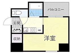 プレジール西院 1Kの間取図画像