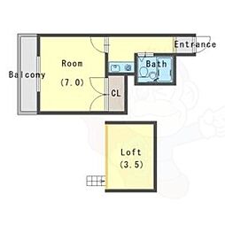 パヴィオン・ド・ラレーヌ 1Kの間取図画像