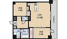 レガシー銀河 2LDKの間取図画像
