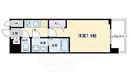 CRYSTALGLANZ京都西大路 1Kの間取図画像