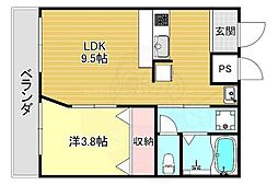 あゆま邸 1LDKの間取図画像