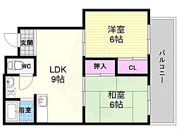 山下マンション 2LDKの間取図画像