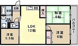 カレント桂 3LDKの間取図画像