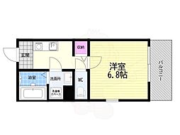 京都市山科区西野大鳥井町アパート 1Kの間取図画像