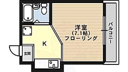 ラルン柏野 1階ワンルームの間取り